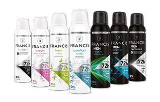 Francis inova com 72h de proteção e 24h de perfumação ativa em desodorantes
